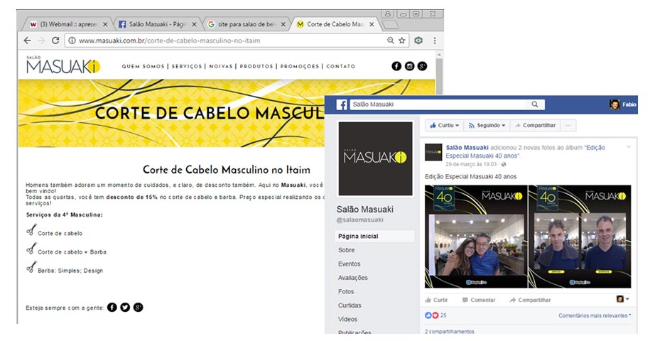 Site para Salão de Beleza - Redes Sociais